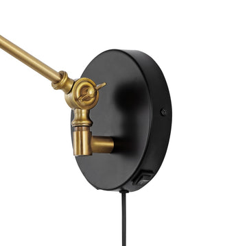 Lisa 18" Swing Arm Modern Midcentury Iron USB Charging Port LED Sconce - JONATHAN Y